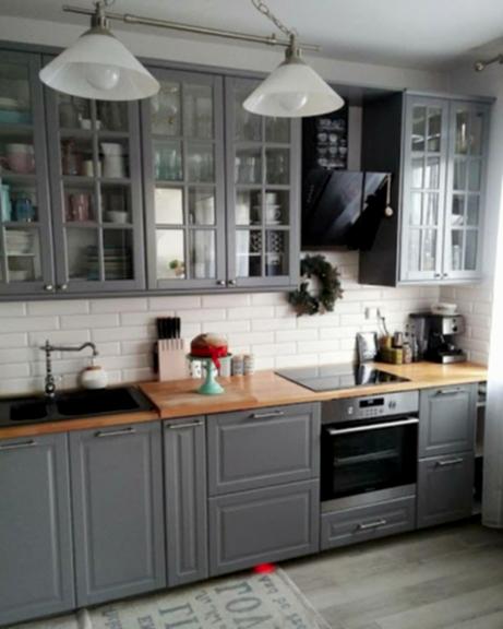 Gri Mutfak Dolabı Modelleri ve Renkleri 3 açık gri mutfak dolabı