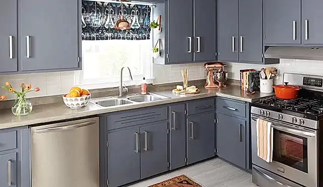 Mat Gri Mutfak Dolabı