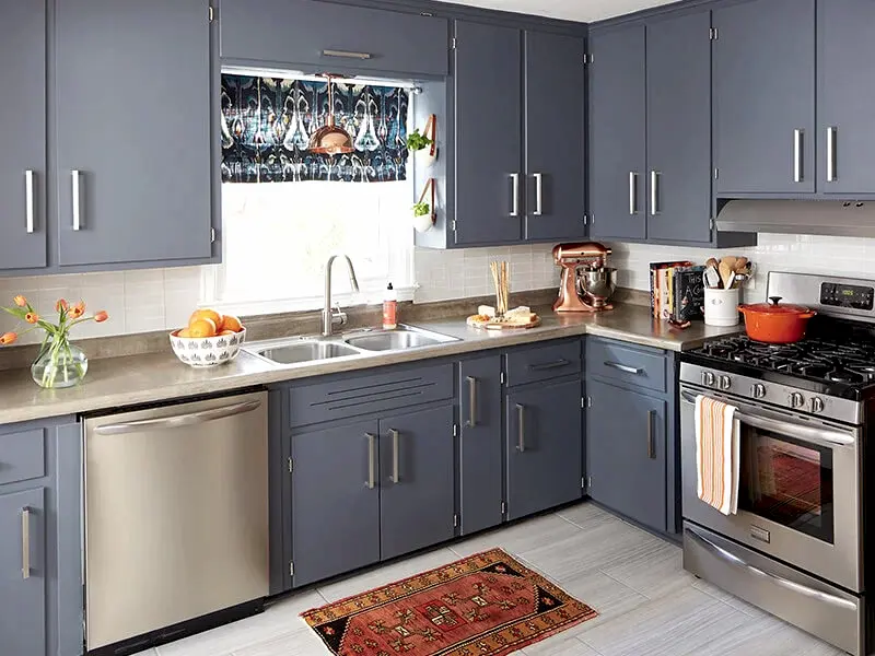 Gri Mutfak Dolabı Modelleri ve Renkleri 26 Mat Gri Mutfak Dolabı