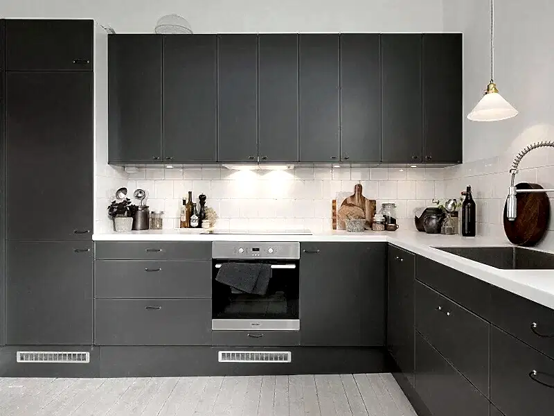 Gri Mutfak Dolabı Modelleri ve Renkleri 22 Mat Gri Mutfak Dolabı